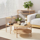 Artiss Coffee Table 2 - Tier Round Wood - RnR Galore