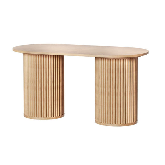 Artiss Coffee Table Oval 100CM Pine Samuel - RnR Galore