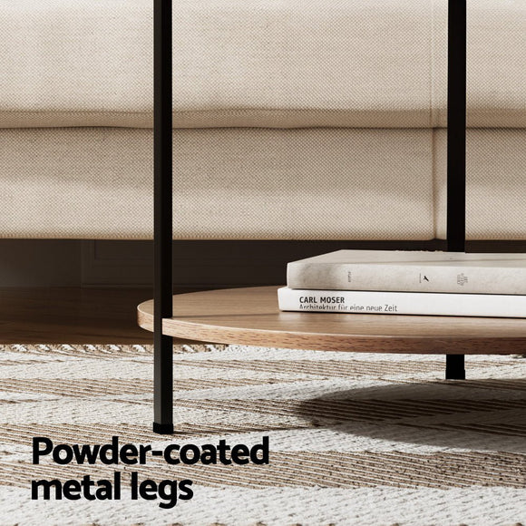 Artiss Coffee Table Side Table Round White Cedric - RnR Galore