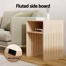 Artiss Coffee Table Storage Shelf Fluted Side Pine - RnR Galore