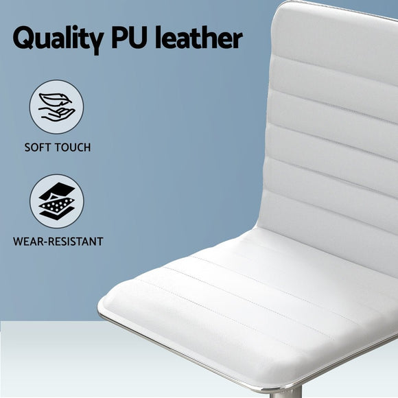 Artiss Computer Desk 120cm Executive Office Chairs Set PU Leather Low Back White - RnR Galore