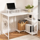 Artiss Computer Desk L - Shape Home Office Study Table Open Shelves White 100CM - RnR Galore