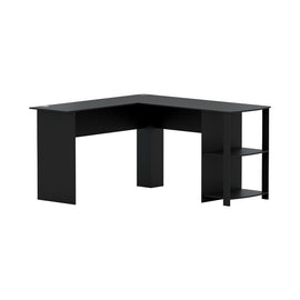 Artiss Computer Desk Shelf L - Shape Black 136CM - RnR Galore