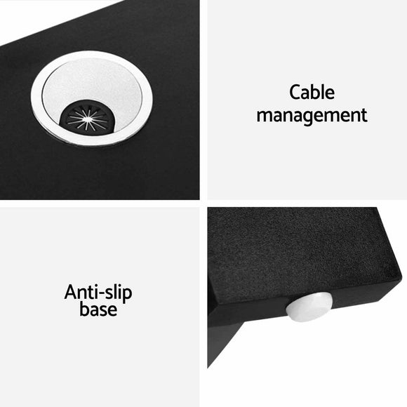 Artiss Computer Desk Shelf L - Shape Black 136CM - RnR Galore