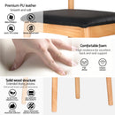 Artiss Dining Chair Rubber Wood Leather Seat Black - RnR Galore