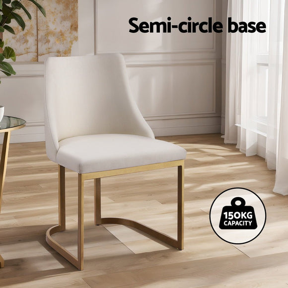 Artiss Dining Chairs Set of 2 Linen Fabric Frame Beige - RnR Galore