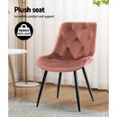 Artiss Dining Chairs Set of 2 Velvet Diamond Tufted Pink - RnR Galore