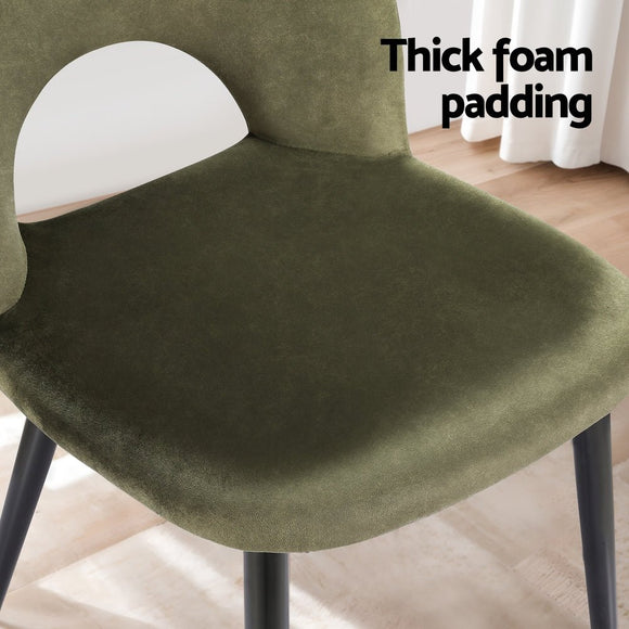Artiss Dining Chairs Set of 2 Velvet Hollow Green - RnR Galore