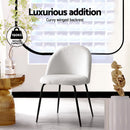 Artiss Dining Chairs Set of 4 Sherpa Boucle White - RnR Galore