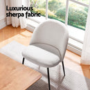 Artiss Dining Chairs Set of 4 Sherpa Boucle White - RnR Galore