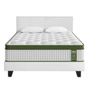 Artiss Double Bed Frame and BedStory Hybrid Mattress Bundle with Headboard White - RnR Galore