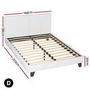 Artiss Double Bed Frame and BedStory Hybrid Mattress Bundle with Headboard White - RnR Galore