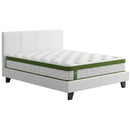 Artiss Double Bed Frame Platform White PVC Leather Hybrid Mattress Modern - RnR Galore