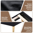 Artiss Double Bed Frame Upholstered Adjustable Headboard Mood Lighting Heavy Duty Black Velvet - RnR Galore