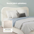 Artiss Double Bed Frame with Gaslift Storage Wooden Platform Mattress Base Boucle Upholstered White - RnR Galore