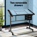 Artiss Drawing Desk Drafting Table Black - RnR Galore