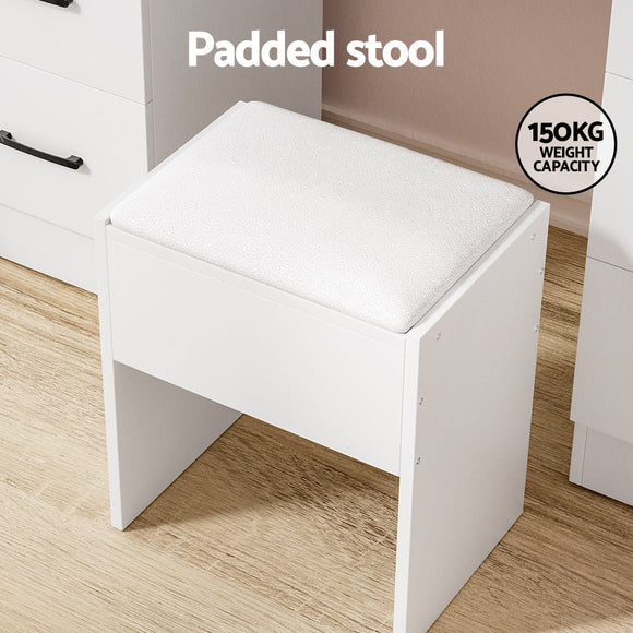 Artiss Dressing Table Set Stool 10 Led Bulbs White Debbie - RnR Galore
