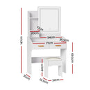 Artiss Dressing Table Set Stool Led White Doria - RnR Galore