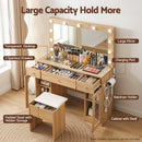 Artiss Dressing Table Vanity Desk Set LED Bulbs RGB Light Wood - RnR Galore