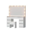 Artiss Dressing Table Vanity Desk Set Stool 12 Led Bulbs White - RnR Galore