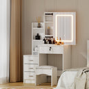 Artiss Dressing Table Vanity Desk Set Stool Led White - RnR Galore