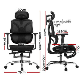 Artiss Ergonomic Office Chair Footrest Black - RnR Galore