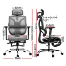 Artiss Ergonomic Office Chair Footrest Grey - RnR Galore