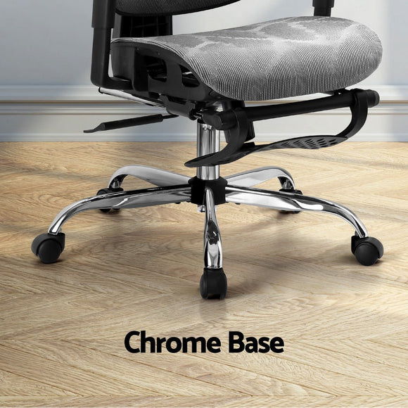 Artiss Ergonomic Office Chair Footrest Grey - RnR Galore