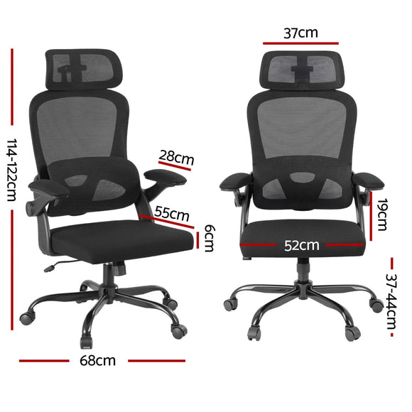 Artiss Ergonomic Office Chair Mesh Chairs Black - RnR Galore