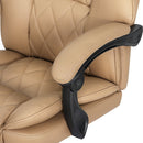 Artiss Executive Office Chair Leather Footrest Espresso - RnR Galore