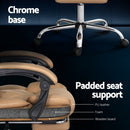 Artiss Executive Office Chair Leather Footrest Espresso - RnR Galore