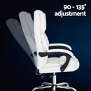 Artiss Executive Office Chair Leather Recliner White - RnR Galore