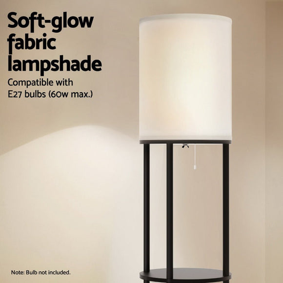 Artiss Floor Lamp 3 Tier Shelf Storage LED Light Stand Home Room Vintage Round - RnR Galore