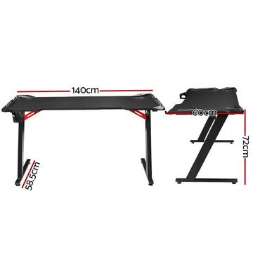 Artiss Gaming Desk Computer Desks LED Light 140CM - RnR Galore