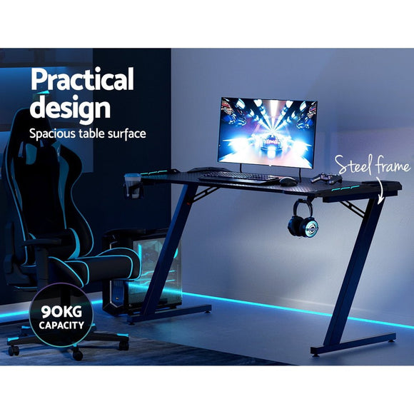 Artiss Gaming Desk Computer Desks LED Light 140CM - RnR Galore