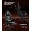Artiss Gaming Office Chair Executive Computer Leather Chairs Footrest Grey - RnR Galore