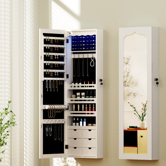 Artiss Jewellery Cabinet LED Mirror Lockable - RnR Galore