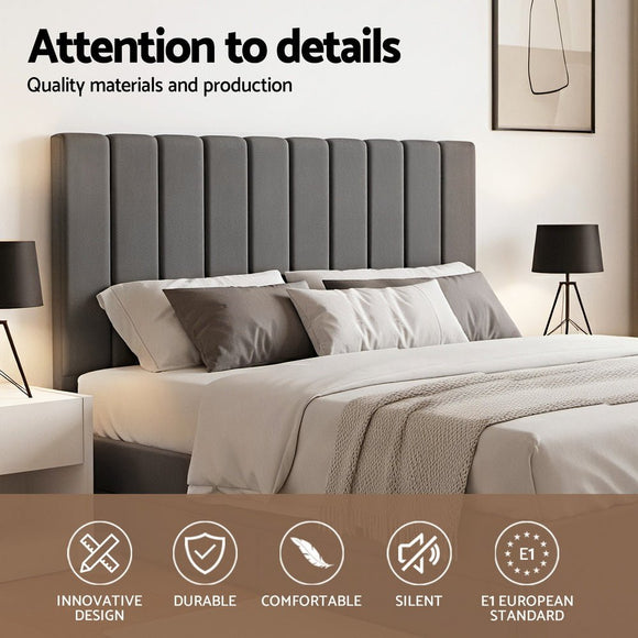 Artiss King Bed Frame with Storage Grey Velvet Headboard Gas Lift Platform Base - RnR Galore