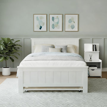 Artiss King Single Bed Frame and Bedside Table White - RnR Galore