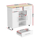 Artiss Kitchen Island Trolley Rolling Serving Cart Storage Drawer Cabinet 100cm White - RnR Galore