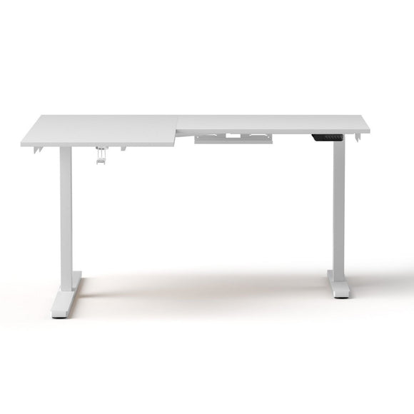 Artiss L - Shape Standing Desk Sit Stand Up Height Adjustable Electric Motorised White - RnR Galore