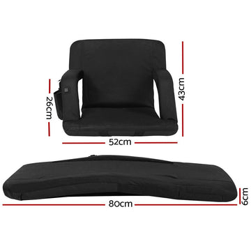 Artiss Lounge Sofa Bed With Armrest Heated Floor Recliner Futon Couch Folding Chair Cushion - RnR Galore