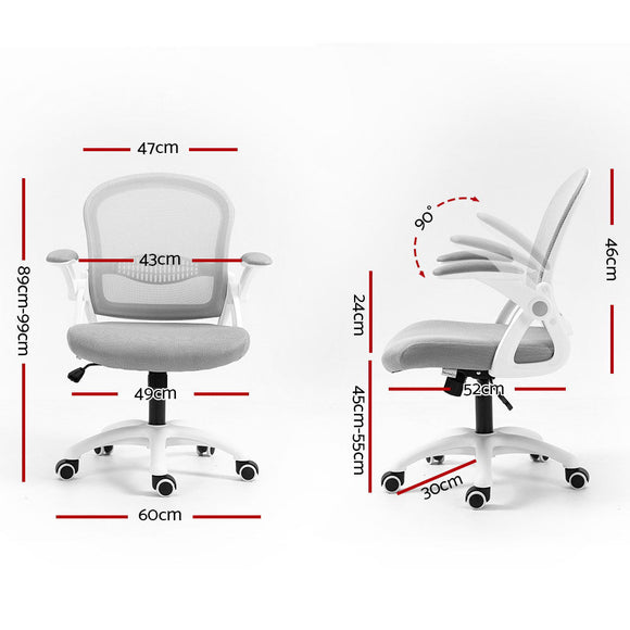 Artiss Mesh Office Chair Mid Back Grey - RnR Galore