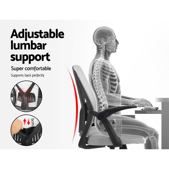 Artiss Mesh Office Chair Mid Back Grey - RnR Galore