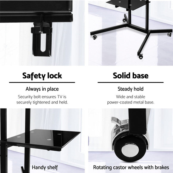 Artiss Mobile TV Stand for 32" - 65" TVs Mount Bracket Portable Shelf Trolley Cart - RnR Galore