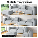 Artiss Modular Sofa Chaise Set 4 - Seater Grey - RnR Galore
