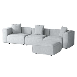 Artiss Modular Sofa Chaise Set 4 - Seater Grey - RnR Galore