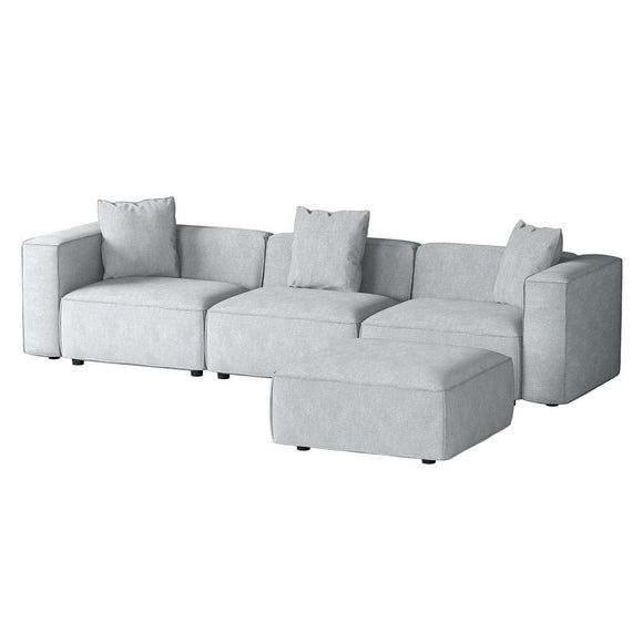 Artiss Modular Sofa Chaise Set 4 - Seater Grey - RnR Galore
