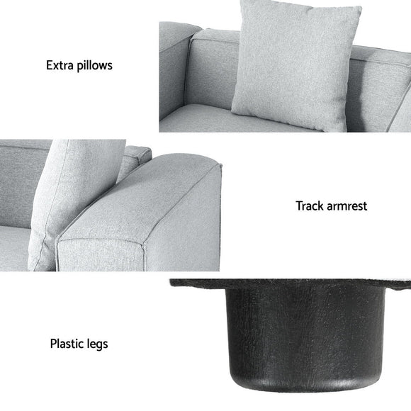Artiss Modular Sofa Chaise Set 4 - Seater Grey - RnR Galore
