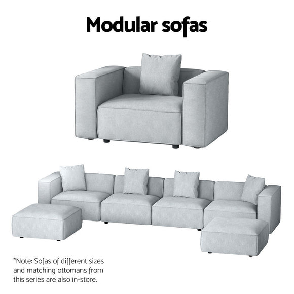 Artiss Modular Sofa Chaise Set 5 - Seater Grey - RnR Galore